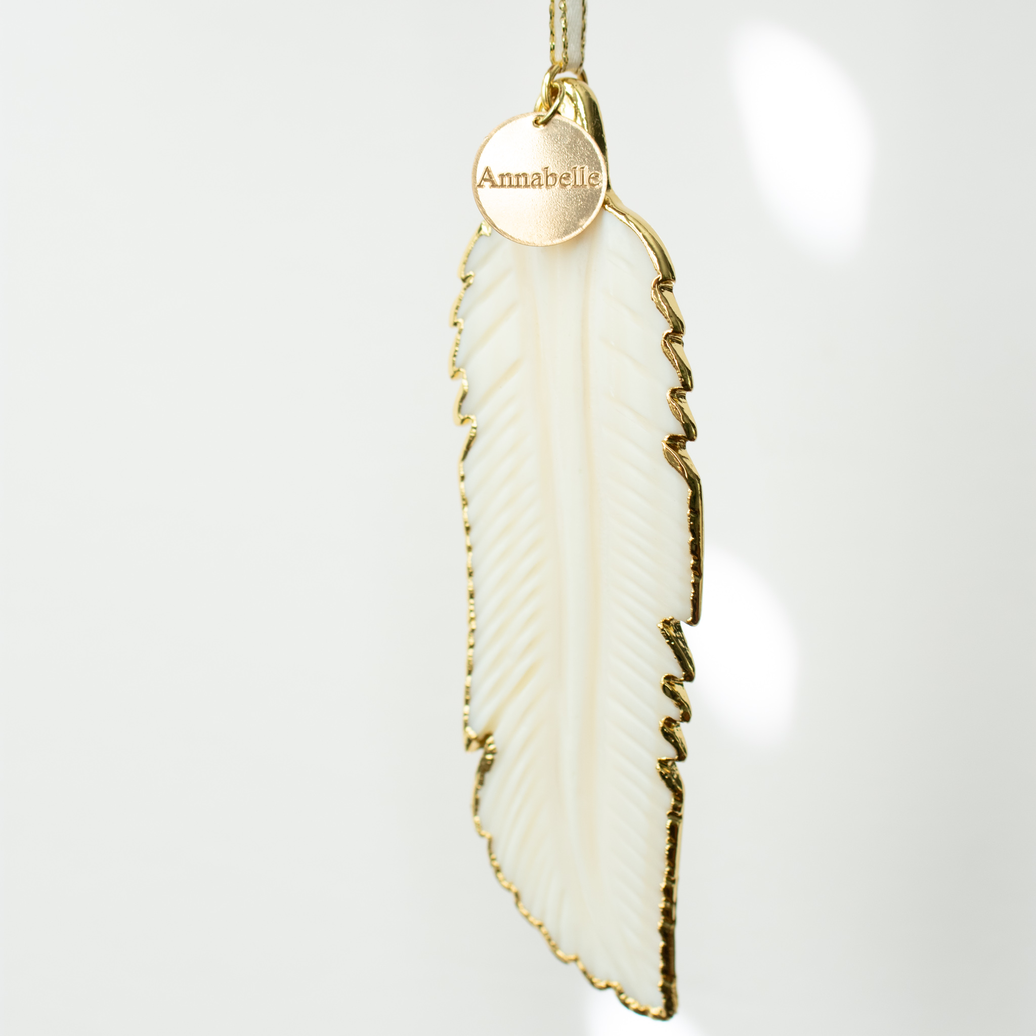 In Memory Feather Ornament with Custom Engraved Charm image number null